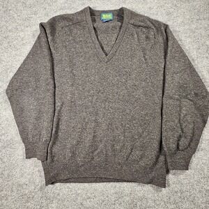 Byford London 100% Lambswool V-Neck Sweater Brown Size M